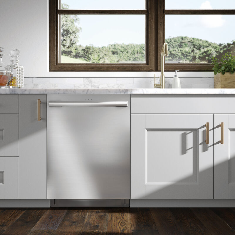Signature Kitchen Suite 24 in. Top Control Smart Dishwasher with 40 dBa Sound Level, 3rd-Rack & Hybrid Condensing Drying - Stainless Steel, , hires