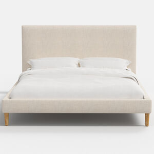 Skyline Furniture Linen Fabric Upholstered Full Size Platform Bed - Talc, , hires