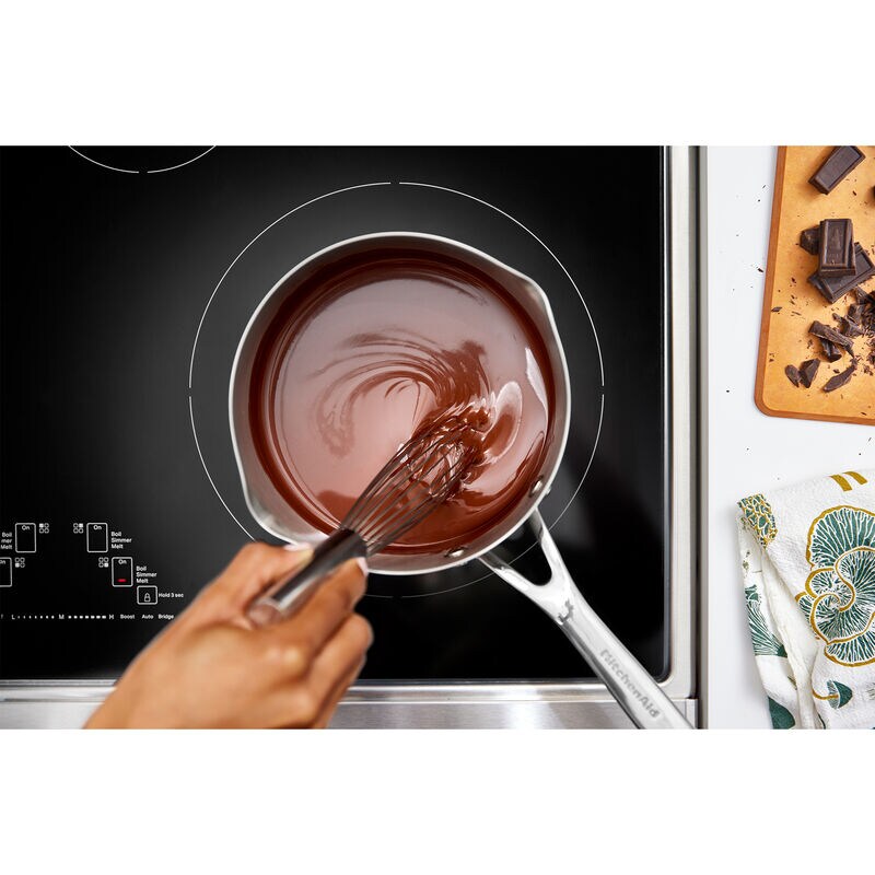 KitchenAid 30 in. 6.4 cu. ft. Air Fry True European Convection Steam Slide-In Electric Range with 4 Induction Burners - Stainless Steel, , hires