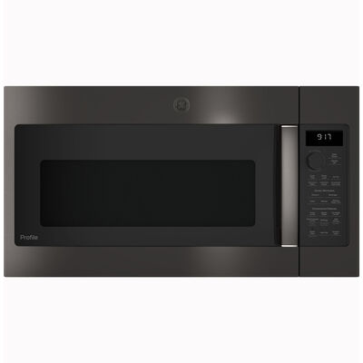 GE Profile 30 in. 1.7 cu. ft. Over-the-Range Microwave with 10 Power Levels, 300 CFM & Sensor Cooking Controls - Black Stainless | PVM9179BRTS