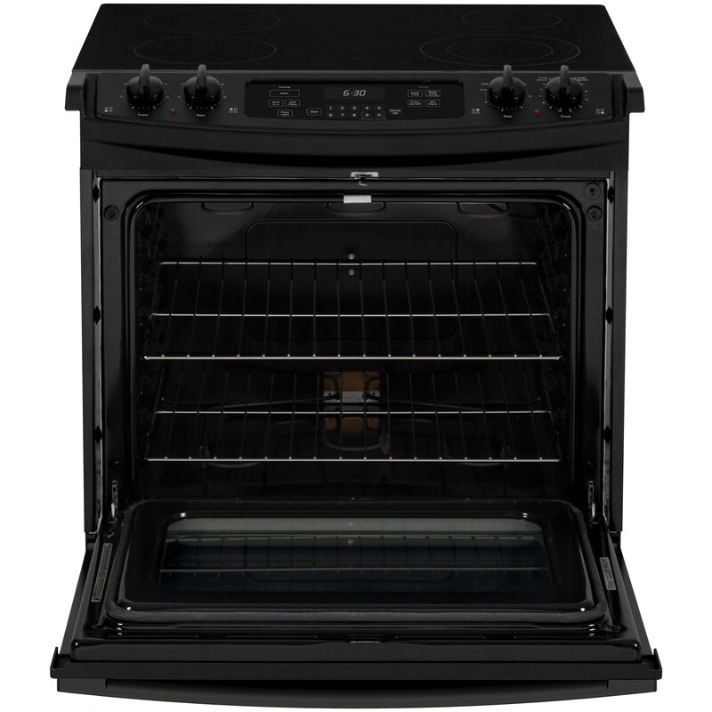 GE 30 in. 4.4 cu. ft. Oven Drop-In Electric Range with 4 Smoothtop Burners - Black, , hires