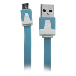 Wireless Gear 3.2' Flat Micro USB Cable - Blue, , hires