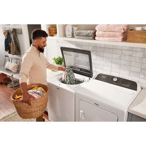 Whirlpool 29 in. 7.0 cu. ft. Electric Dryer with Wrinkle Shield Option, Steam Cycle & Sensor Dry - White, White, hires