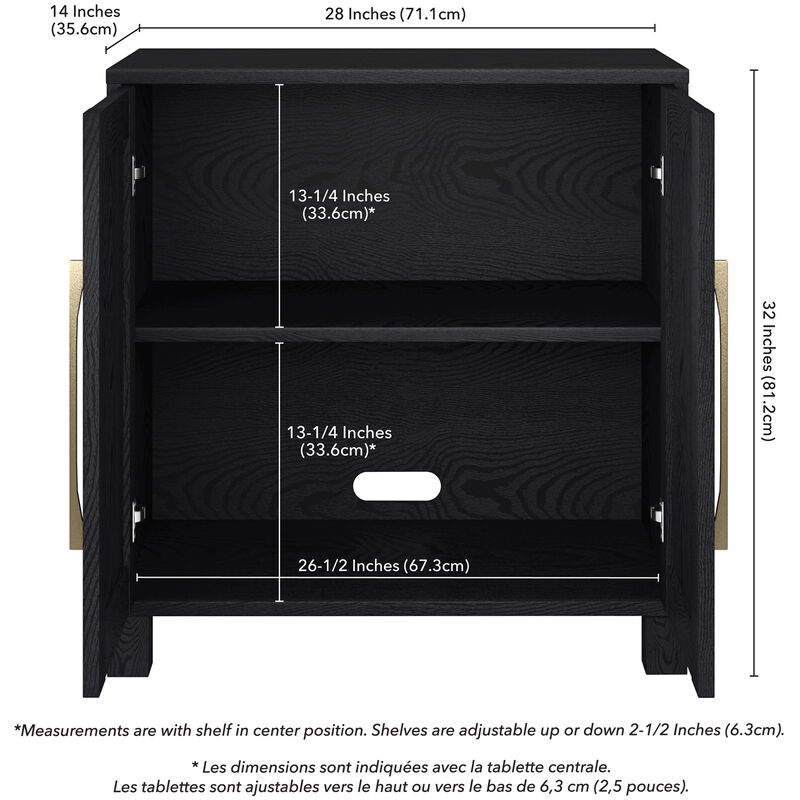 Hudson & Canal Chabot 28" Wide Rectangular Accent Cabinet - Black Grain, , hires