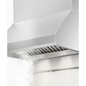 Fisher & Paykel Series 9 36 in. Ducted Canopy Pro Style Style Range Hood with 1200 CFM, 4 Fan Speeds & 2 Halogen Lights - Stainless Steel, , hires