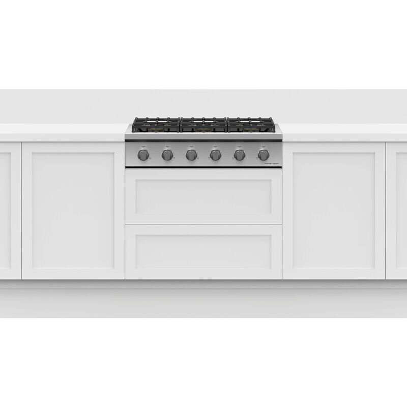 Fisher & Paykel Series 9 36 in. 6-Burner LP Gas Rangetop with Simmer Burner & Power Burner - Stainless Steel, , hires