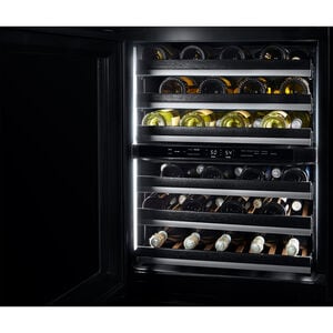 JennAir 24 in. Undercounter Wine Cooler with Wood Racks, Dual Temperature Zones & 45 Bottle Capacity - Custom Panel Ready, , hires