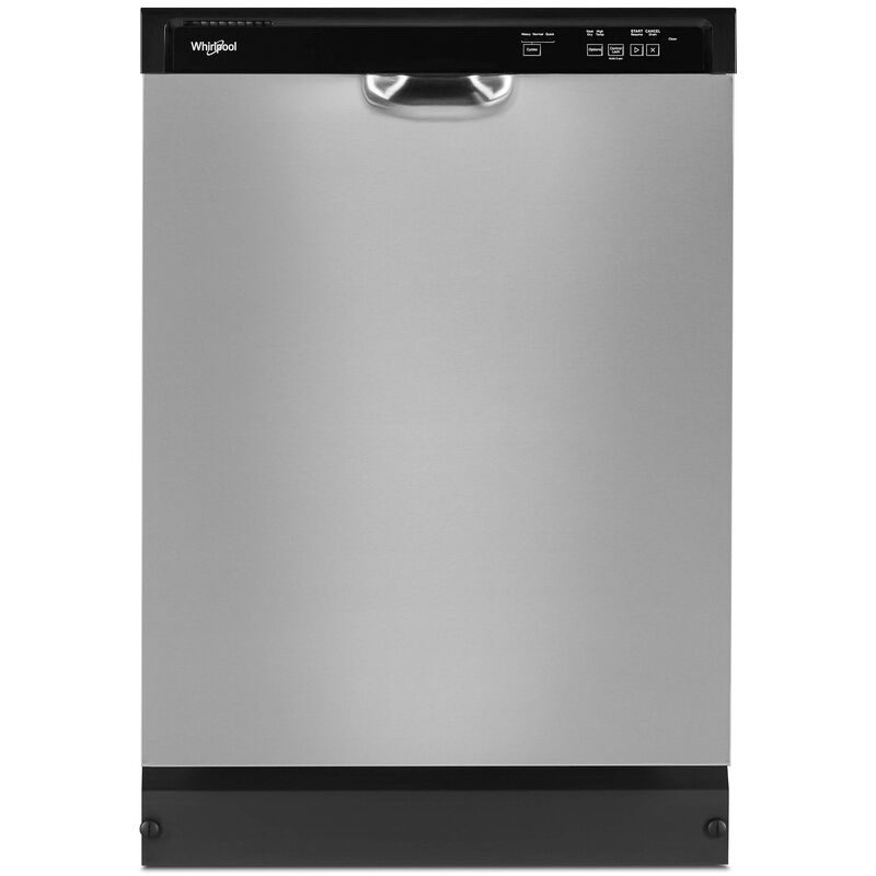 Whirlpool 24 in. Front Control Dishwasher with 59 dBa Sound Level & Pocket - Stainless Steel, Stainless Steel, hires