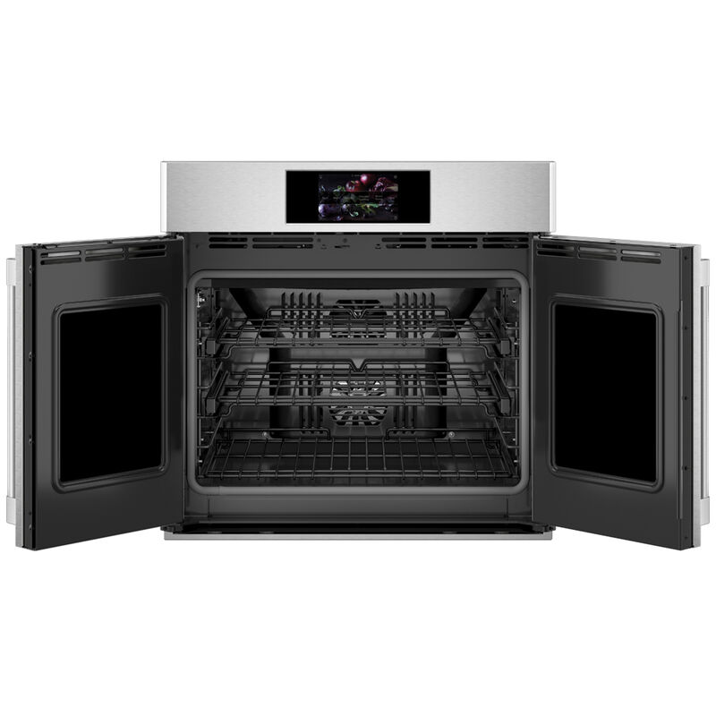 Monogram Statement Series 30" 5.0 Cu. Ft. Electric Smart French Door Wall Oven with True European Convection & Self Clean - Stainless Steel, , hires