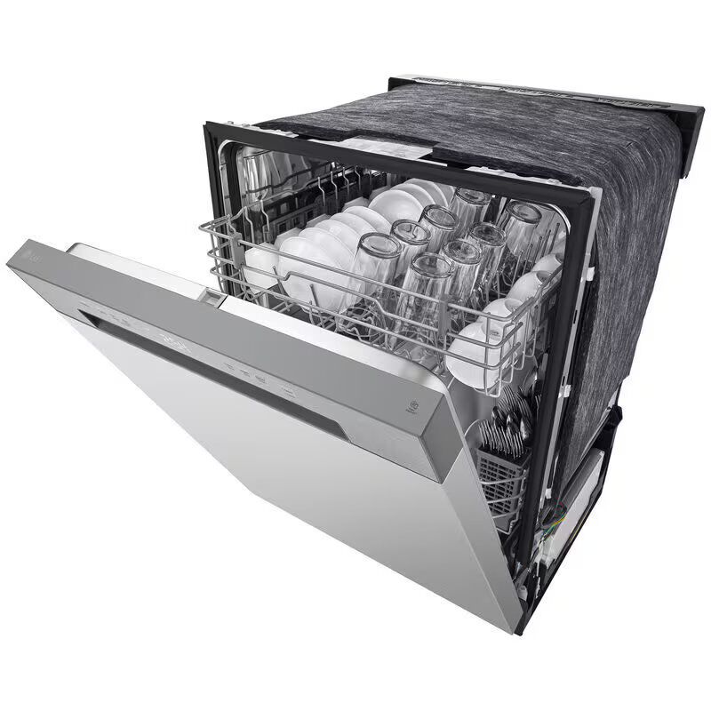 LG 24 in. Front Control Dishwasher with 52 dBa Sound Level, Dynamic Dry & Pocket - Stainless Steel Look, Stainless Steel Look, hires