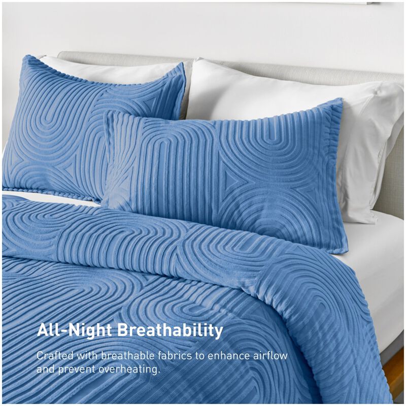 BEDGEAR Performance Duvet & 2pc Sham Set, Racetrack, Stonewash Blue, Queen, , hires