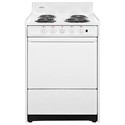 Summit 24 in. 2.9 cu. ft. Electric Range with Coil Burners - White | WEM6171Q