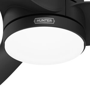 Hunter 52 in. Bolsa Damp Rated Ceiling Fan with LED Light Kit & Handheld Remote - Matte Black, Matte Black, hires