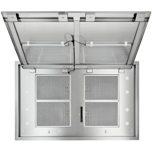 Best HBC1 SERIES 43 in. Ducted Ceiling Style Range Hood with 4 Fan Speeds & 2 LED Lights - Stainless Steel, , hires
