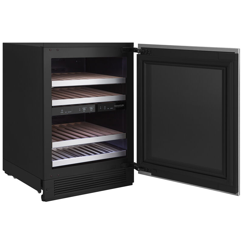 Signature Kitchen Suite 24 in. Undercounter Smart Wine Cooler with Metal & Wood Racks, Dual Temperature Zones & 41 Bottle Capacity - Custom Panel Ready, , hires