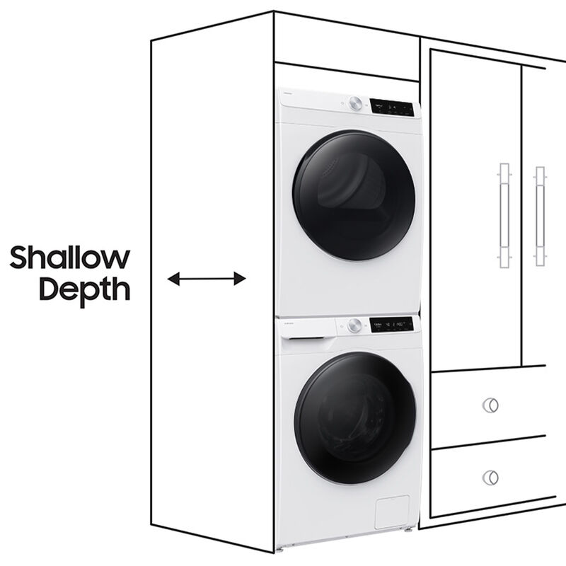 Samsung 24 in. 2.5 cu. ft. Smart Stackable Front Load Washer with Vibration Reduction Technology+, Sanitize & Steam Wash Cycle - White, , hires