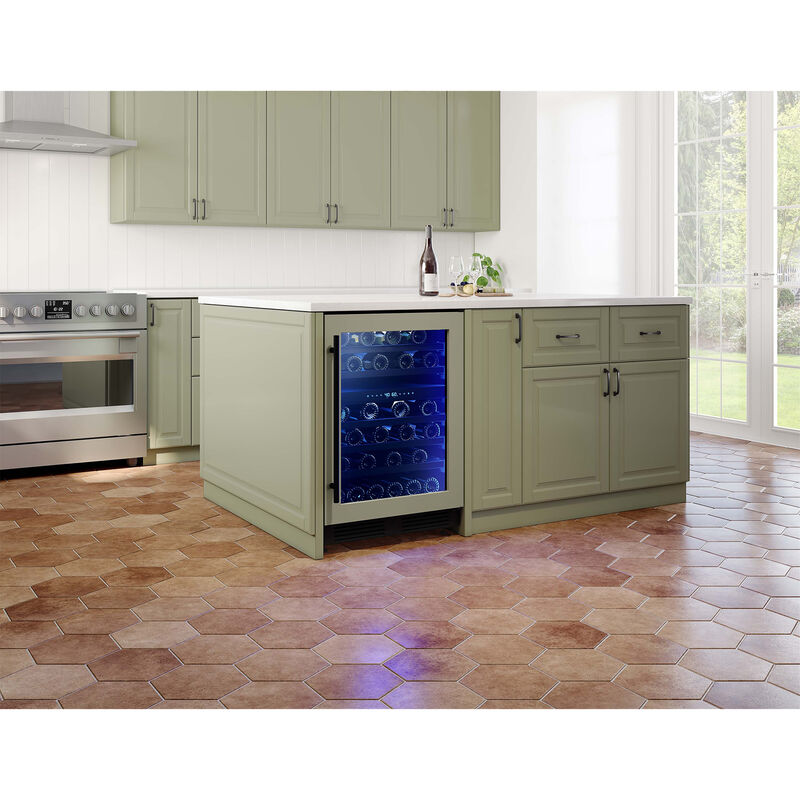 Zephyr Presrv Series 24 in. Undercounter Wine Cooler with Wood Racks, Dual Temperature Zones & 45 Bottle Capacity - Custom Panel Ready, , hires