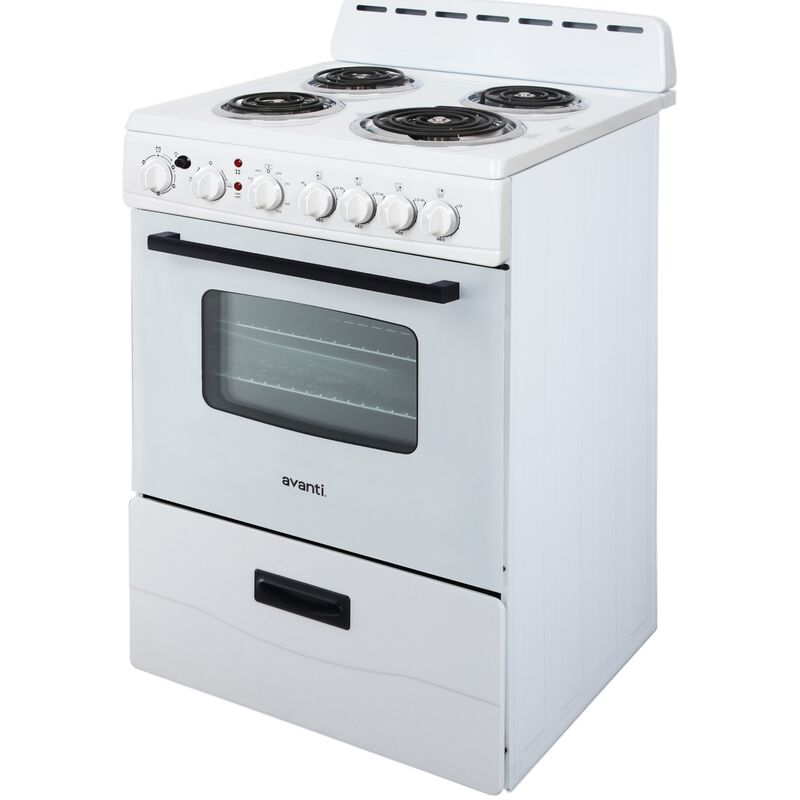 Avanti 24 in. 2.6 cu. ft. Electric Range with Coil Burners - White, , hires