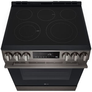 LG 30 in. 6.3 cu. ft. Smart Air-Fry Standard Convection Slide-In Electric Range with Radiant Burners - Black Stainless Steel, , hires