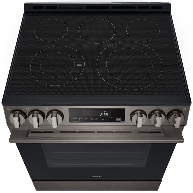 LG 30 in. 6.3 cu. ft. Smart Air-Fry Standard Convection Slide-In Electric Range with Radiant Burners - Black Stainless Steel, , hires