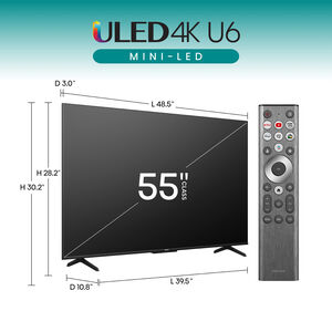 Hisense - 55" Class U6 Series ULED Mini-LED 4K UHD Smart Google TV, , hires