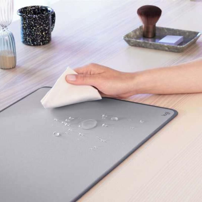 Logitech Desk Mat Studio Series Extended Mouse Pad with Spill-resistant Durable Design (Large) - Mid Gray, , hires