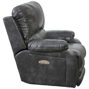 Catnapper Thornton Power Lay Flat Recliner with Power Headrest - Steel, Steel, hires