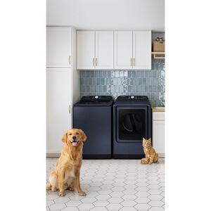 Samsung 27 in. 5.4 cu. ft. Smart Top Load Washer with Pet Care Solution & Super Speed Wash - Brushed Navy, Brushed Navy, hires