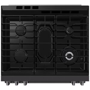 Samsung Bespoke 30 in. 6.0 cu. ft. Smart Air-Fry True European Convection Slide-In Gas Range with 5 Sealed Burners & Griddle - Matte Black Steel, Matte Black Steel, hires