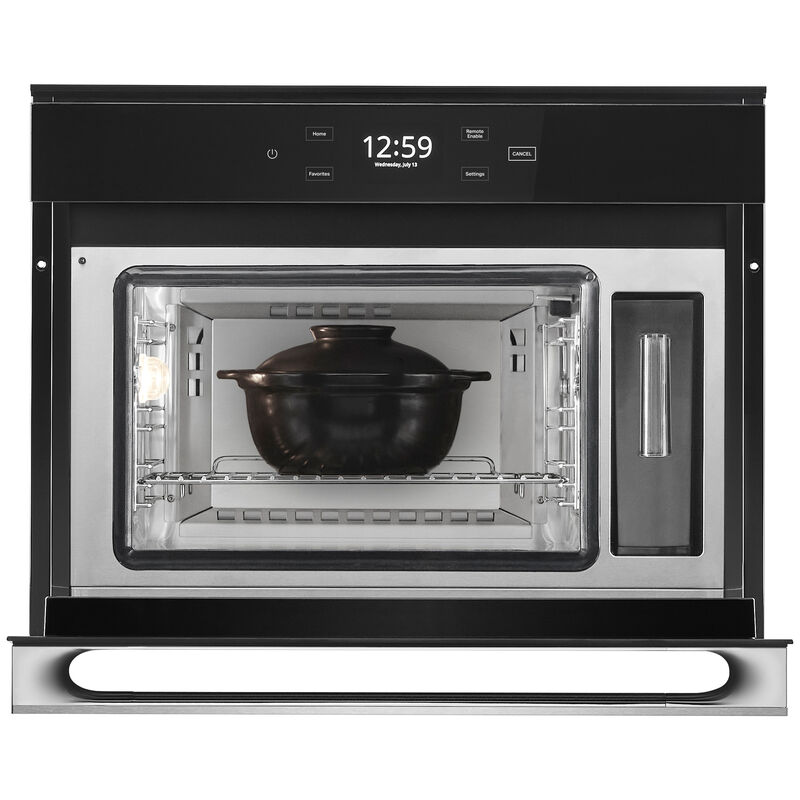 JennAir Noir 24 in. 1.3 cu. ft. Smart Steam Electric Single Wall Oven with True European Convection - Floating Glass Black, , hires