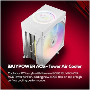 iBUYPOWER Slate Gaming Desktop with Intel Core Ultra 9 285, 24-Core CPU, NVIDIA GeForce RTX 5070, 12GB VRAM GPU, 32 GB RAM, 2 TB SSD & Windows 11 Home - White, , hires
