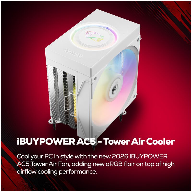 iBUYPOWER Slate Gaming Desktop with Intel Core Ultra 9 285, 24-Core CPU, NVIDIA GeForce RTX 5070, 12GB VRAM GPU, 32 GB RAM, 2 TB SSD & Windows 11 Home - White, , hires