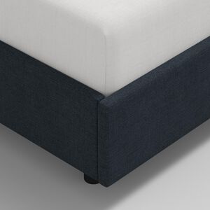 Skyline Furniture Linen Fabric Upholstered Full Size Wingback Bed - Navy, , hires
