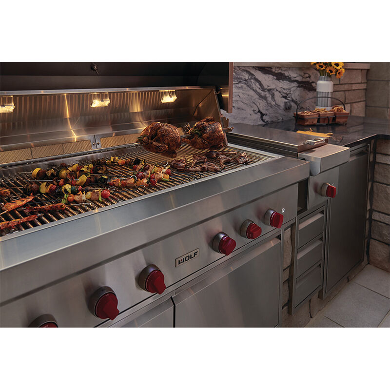 Wolf 42 in. 4-Burner Built-In Natural Gas Grill with Rotisserie
