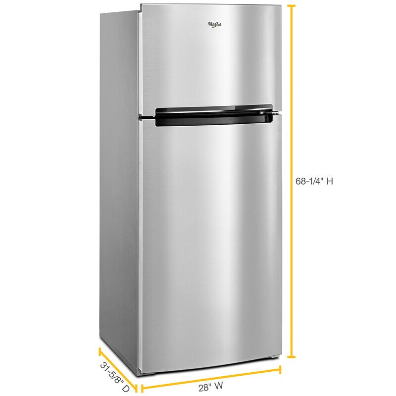 Whirlpool 28 in. 18 cu. ft. Top Freezer Refrigerator - Metallic Steel, Metallic Steel, hires