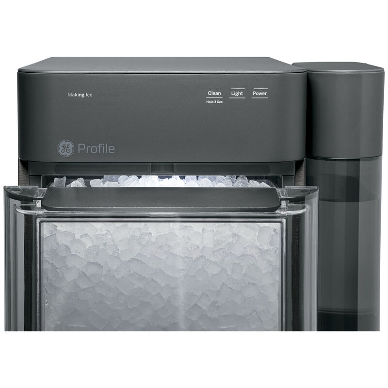 GE Profile 13 in. Countertop Smart Ice Maker with 3 Lbs. Ice Storage Capacity & Digital Control - Black Stainless, , hires