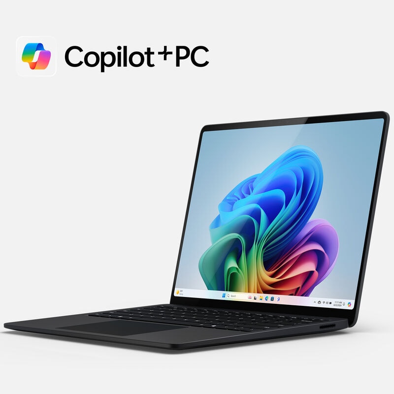 Microsoft Surface 13.8 in. Touchscreen Notebook with Copilot+PC, Snapdragon X Elite CPU, Qualcomm Adreno GPU, 16 GB RAM, 512 GB SSD, up to 20 Hrs. of Battery Life & Windows 11 Home - Black, , hires