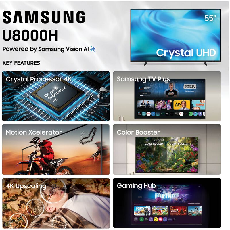 Samsung - 55" Class U8000H LED 4K UHD Smart Tizen TV, , hires