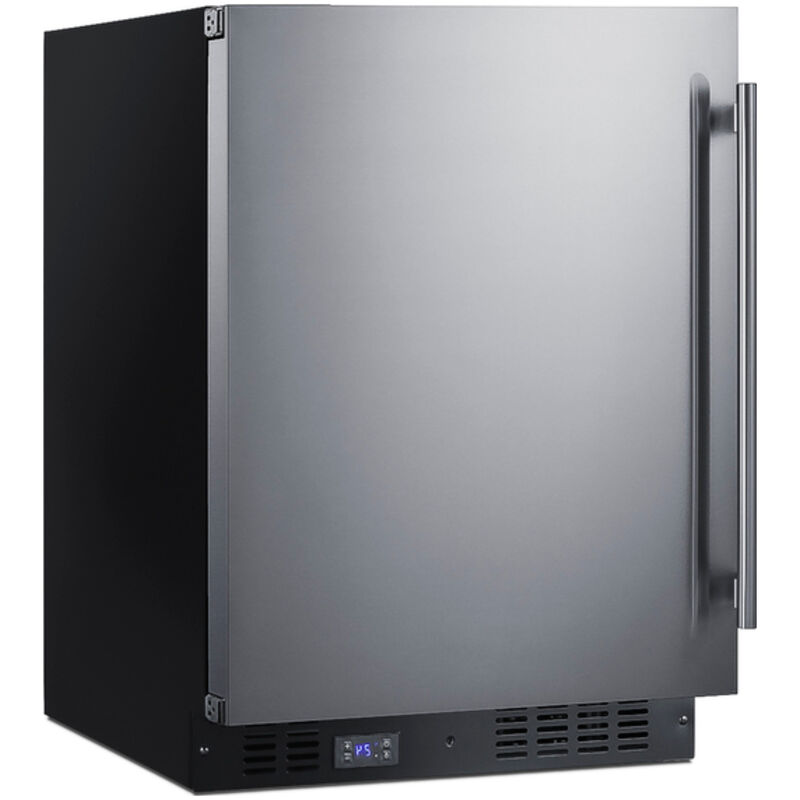 Summit 24 in. 4.6 cu. ft. Built-in Frost Free Compact Upright Freezer with Adjustable Shelves - Stainless Steel, , hires