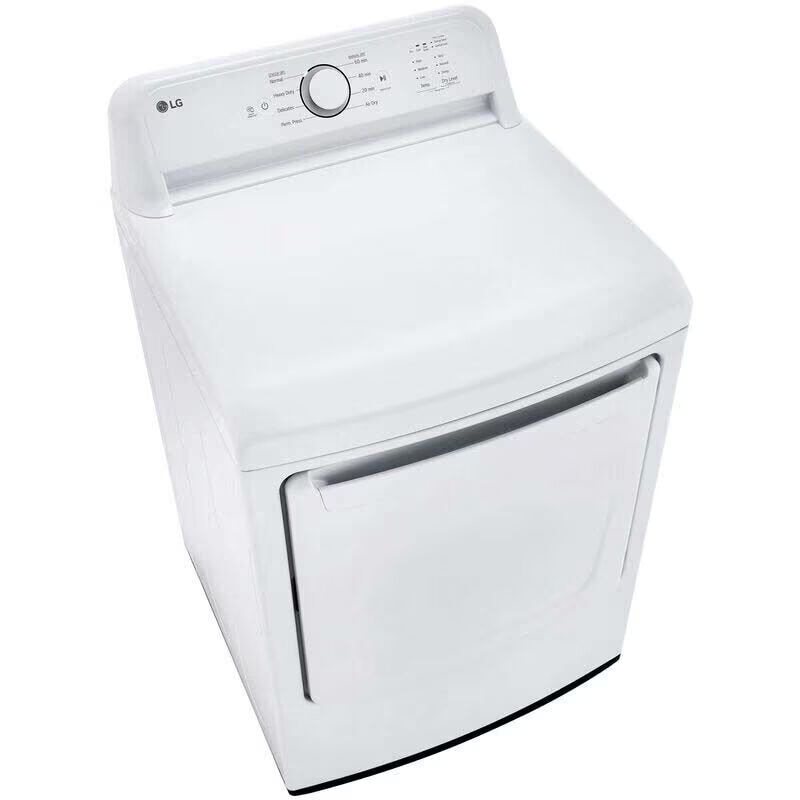 LG 27 in. 7.3 cu. ft. Electric Dryer with FlowSense Duct Clogging Indicator, LoDecibel Quiet Operation & Sensor Dry - White, White, hires