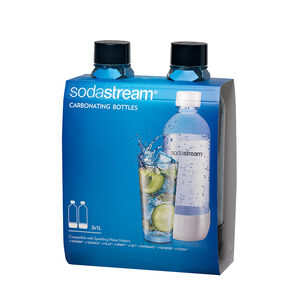 SodaStream 1 Liter Carbonating Bottles (Twinpack) - Black, , hires