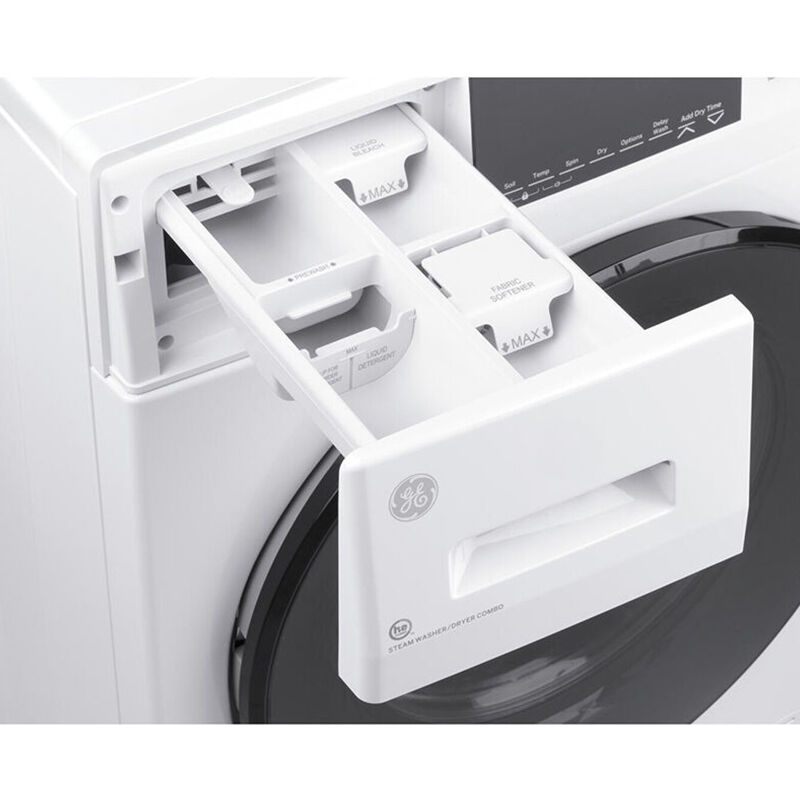 GE 24 in. 2.4 cu. ft. Electric All-in-One Front Load Washer-Dryer Combo  with Sensor Dry - White