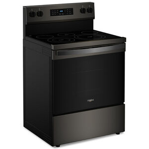 Whirlpool 30 in. 5.3 cu. ft. Air-Fry Standard Convection Electric Range with Radiant Burners - Black Stainless, , hires