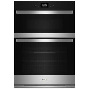 Whirlpool 30 in. 6.4 cu. ft. Electric Smart Oven/Microwave Combo Wall Oven with True European Convection & Self Clean - Fingerprint Resistant Stainless Steel, Fingerprint Resistant Stainless, hires
