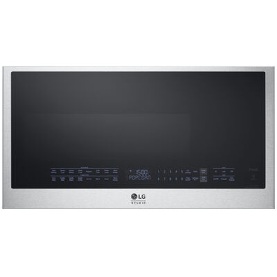 LG Studio 30" 1.7 Cu. Ft. Over-the-Range Microwave with 10 Power Levels, 300 CFM & Sensor Cooking Controls - PrintProof Stainless Steel | MHES1738F