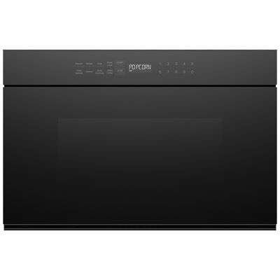 Fisher & Paykel Series 7 24 in. 1.2 cu. ft. Microwave Drawer with 10 Power Levels & Sensor Cooking Controls - Black Glass | OMD24SDB1