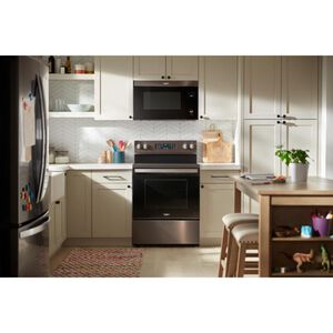 Whirlpool 30 in. 5.3 cu. ft. Air-Fry Standard Convection Electric Range with Radiant Burners - Black Stainless, , hires