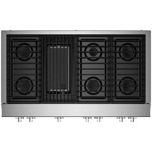 JennAir Noir 48 in. 6-Burner Natural Gas Rangetop with Grill, Simmer Burner & Power Burner - Stainless Steel, , hires