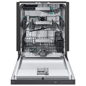 Samsung Bespoke 24 in. Top Control Smart Dishwasher with 38 dBA Sound Level, 3rd-Rack, Smart Dry with AutoRelease Door & Pocket Handle - Fingerprint Resistant Matte Black Steel, , hires