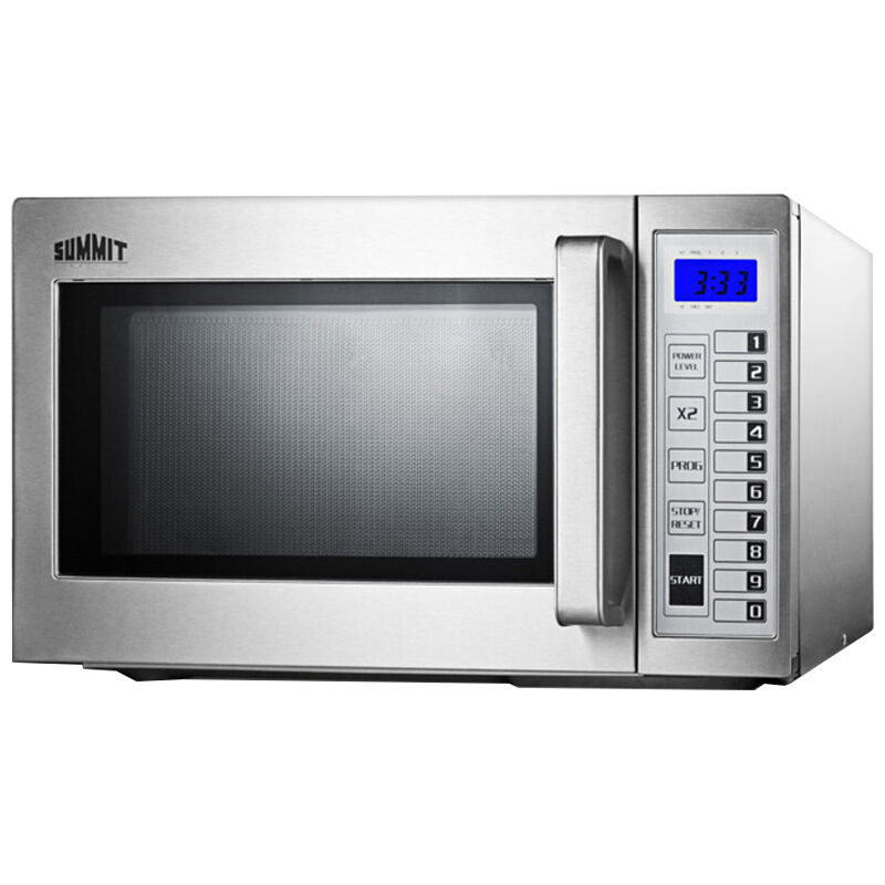 Summit 20 in. 0.9 cu.ft Countertop Microwave with 3 Power Levels - Stainless Steel, , hires